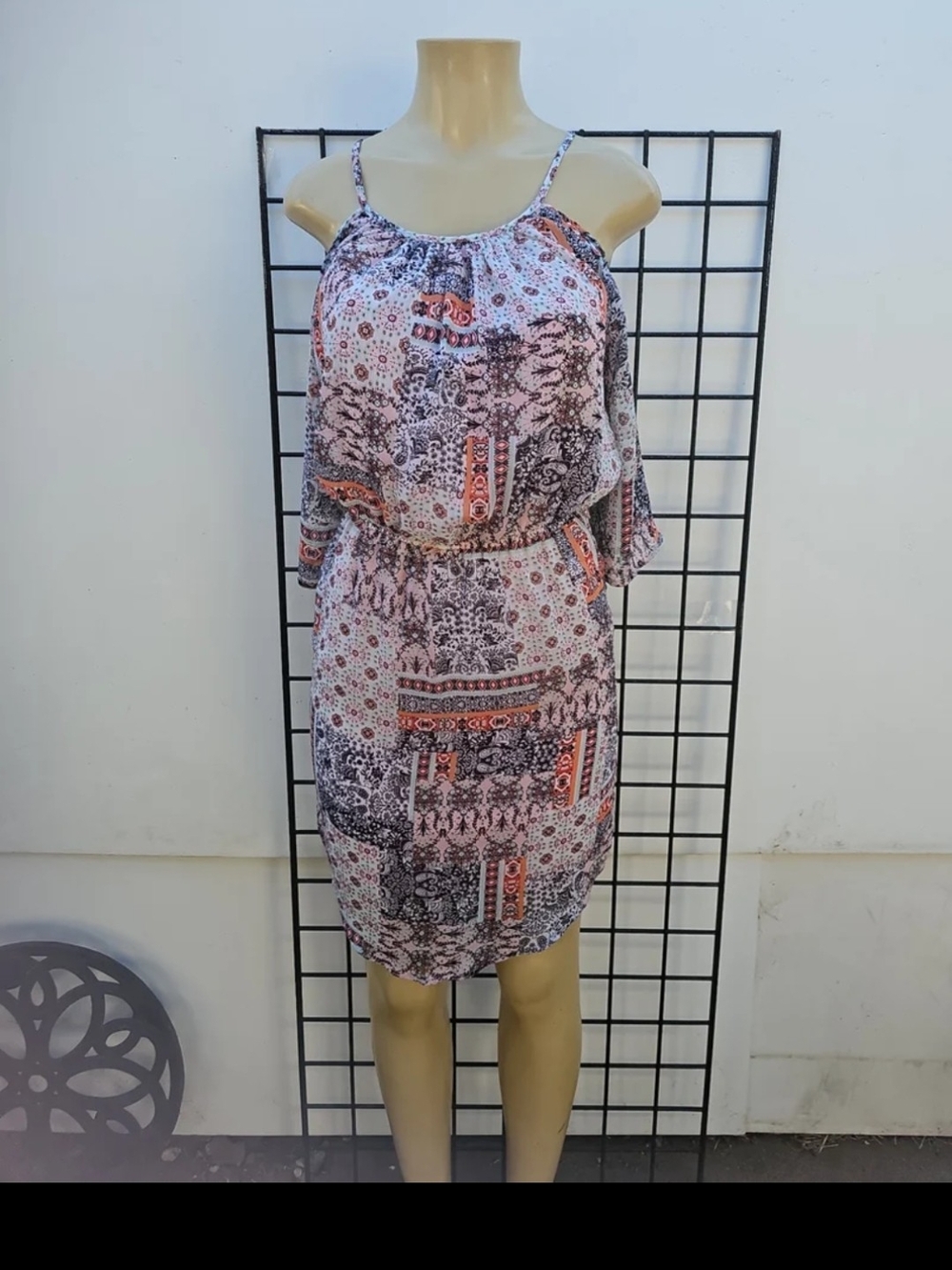 Soho Printed Spaghetti-Strap Mini Dress in Pink and Black